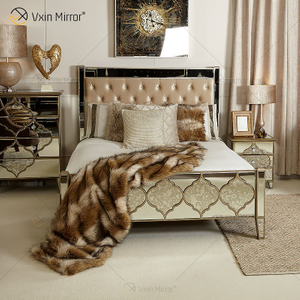 Антикварная мебель Vxin WXWF-1088 King Bed Grace Golden Frame Зеркальная суперкровать