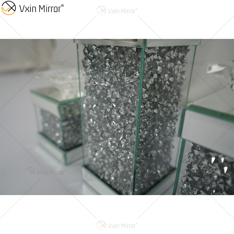 Vxin Mirror WXCH-078 Серебряные плавающие кристаллы Зеркальные канделябры Подсвечник
