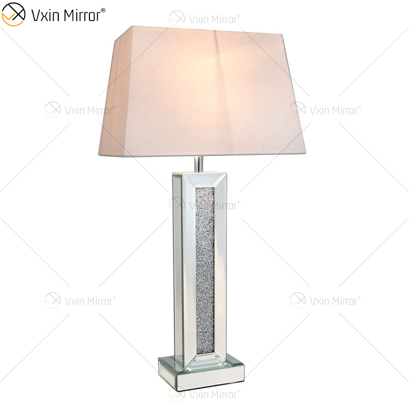 Поставка Китая WXTL-006 Современная серебряная зеркальная лампа для спальни с абажуром