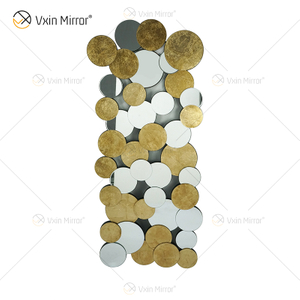 Горячая продажа 2000 шт. WXM-2498 Golden Leaf 3D Luxury Wall Mirror