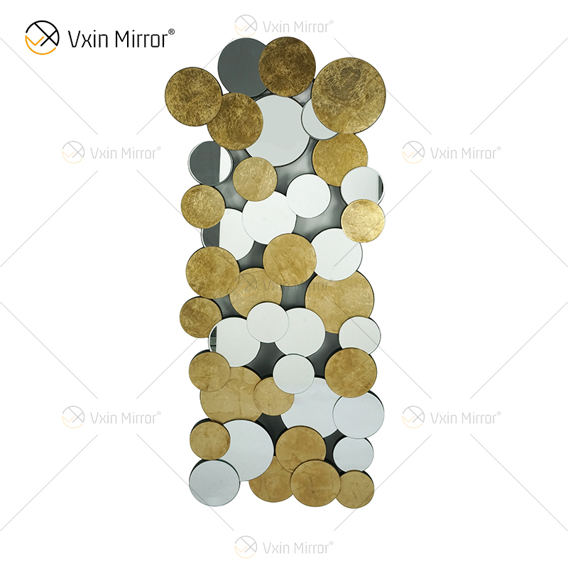 Горячая продажа 2000 шт. WXM-2498 Golden Leaf 3D Luxury Wall Mirror