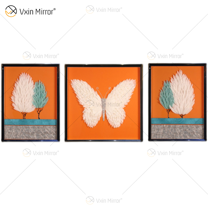 Новейшая краска Vxin WXPA-004 Butterfly для домашнего декора, настенное искусство, металлическое перо, подвесная картина для гостиной, набор для продажи