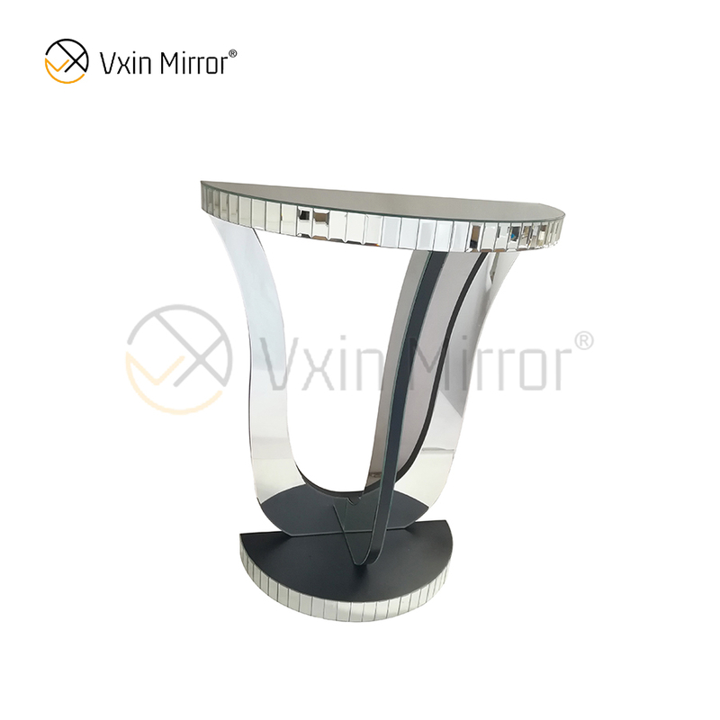Горячее надувательство Vxin Mirror WXF-2119 Элегантный клетчатый полуовальный зеркальный боковой столик