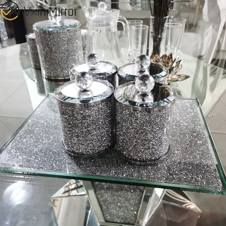 Упаковка высшего качества VX-01 Silver Home Decor Акриловые зеркальные стеклянные банки и бутылки с крышкой