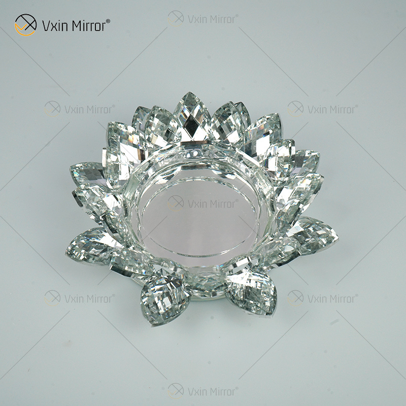 Заводская поставка Vxin Mirror Flower VX-07 Серебряный подсвечник Lotus Crystal Подсвечник
