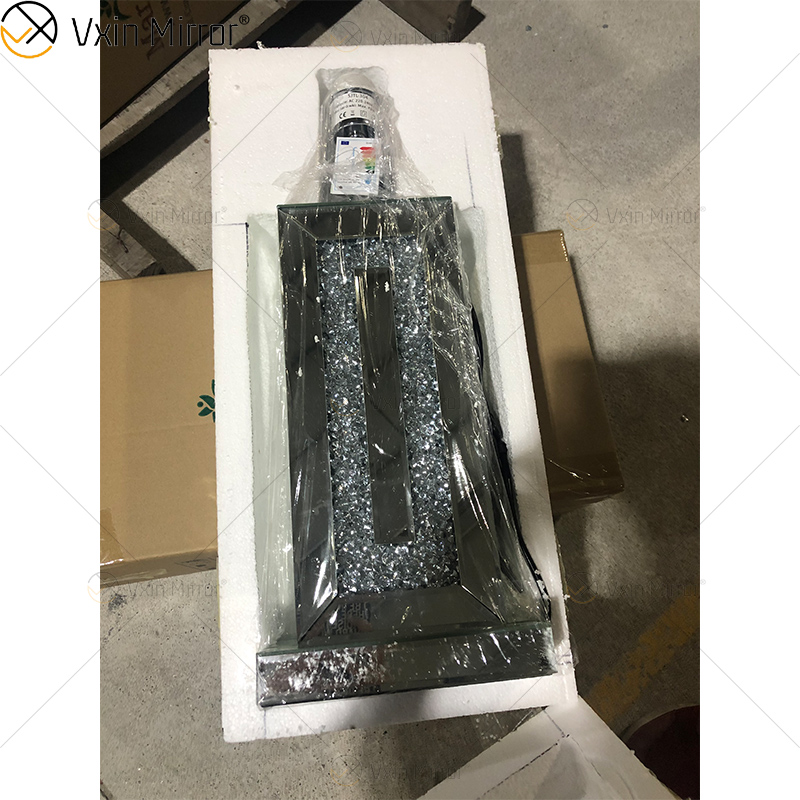 Высочайшее качество WXTL-146 Современная прикроватная зеркальная лампа из дробленого хрусталя с абажуром для секционного дивана