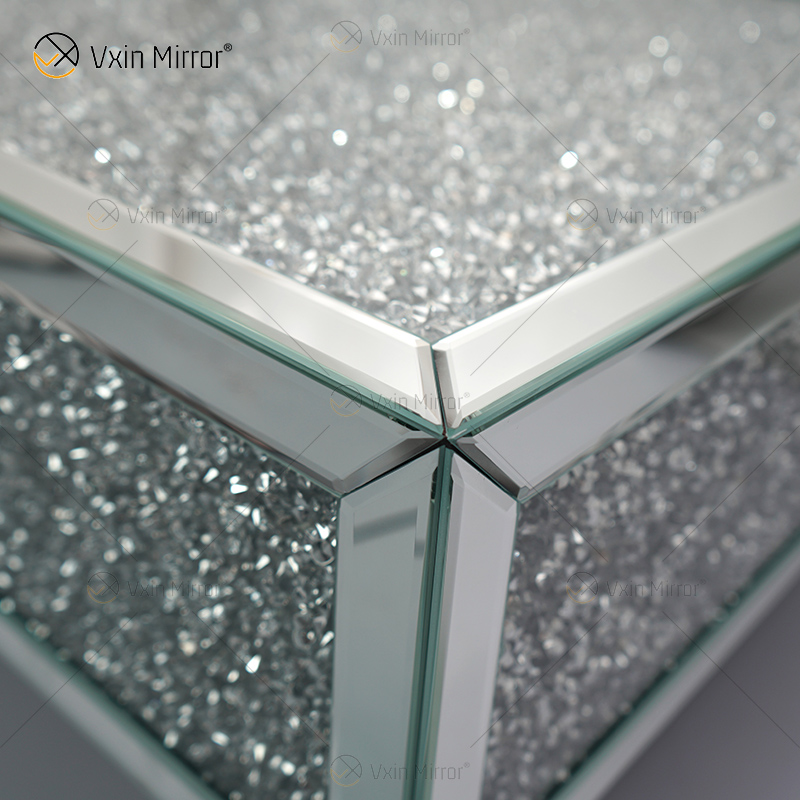 Индивидуальный стол WXF-141 Измельченный бриллиантовый домашний серебряный зеркальный журнальный столик