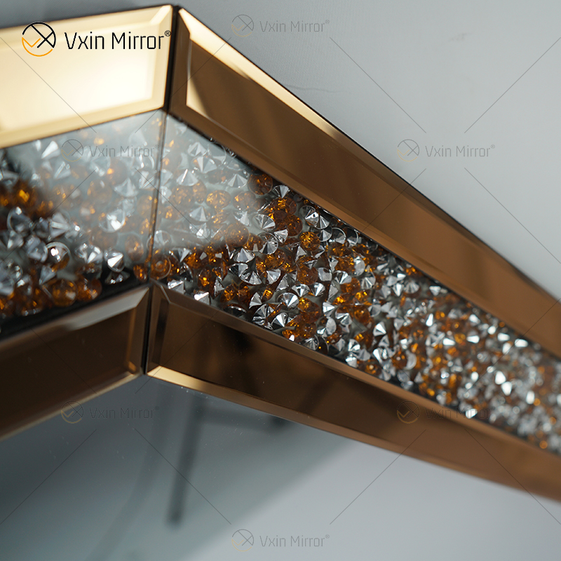 Crystal Crush Diamond Восьмиугольное Серебряное Зеркало для Украшения Стены Настенная Рамка Без Зеркала Алмазный Декор WXM-1780
