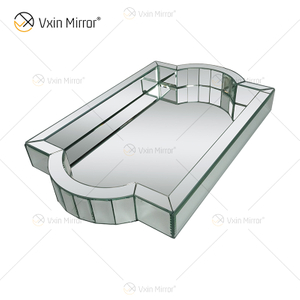 Elegant Decor WXMT-007 Современный стеклянный прямоугольный серебристый зеркальный поднос