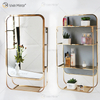 Vxin Factory Supply Silver Wall Decor Серебряный металлический стеллаж для хранения Зеркальная прямоугольная настенная полка