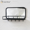 Vxin Factory Supply Silver Wall Decor Серебряный металлический стеллаж для хранения Зеркальная прямоугольная настенная полка