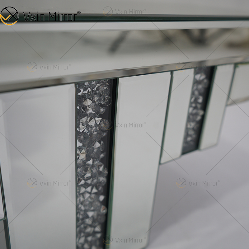 Vxin Factory Supply WXS-007-2 Silver Wall Decor Серебряное стекло и хрустальное зеркало Настенная полка для стены