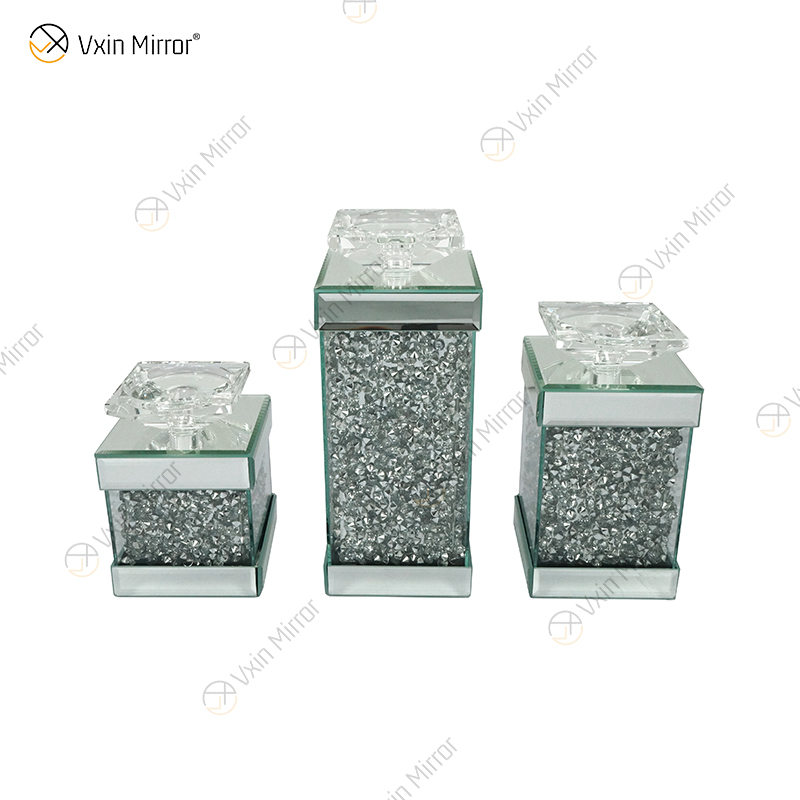 Vxin Mirror WXCH-078 Серебряные плавающие кристаллы Зеркальные канделябры Подсвечник