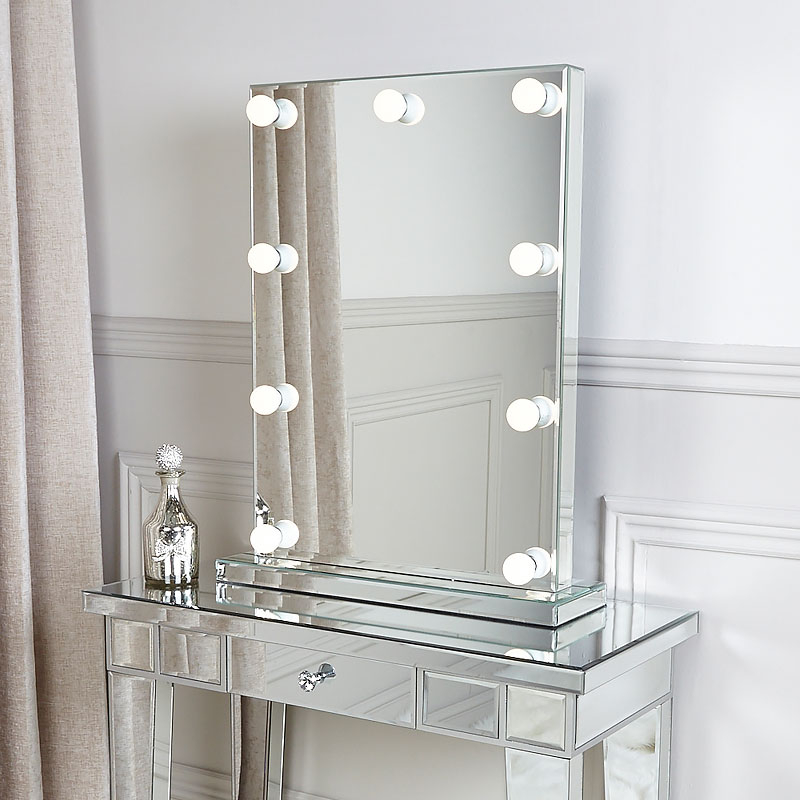 Venetian Dressing Styles VXin WXDL-106 Sparkle Silver Hollywood Mirror Набор столов для макияжа с 3-мя цветными лампочками