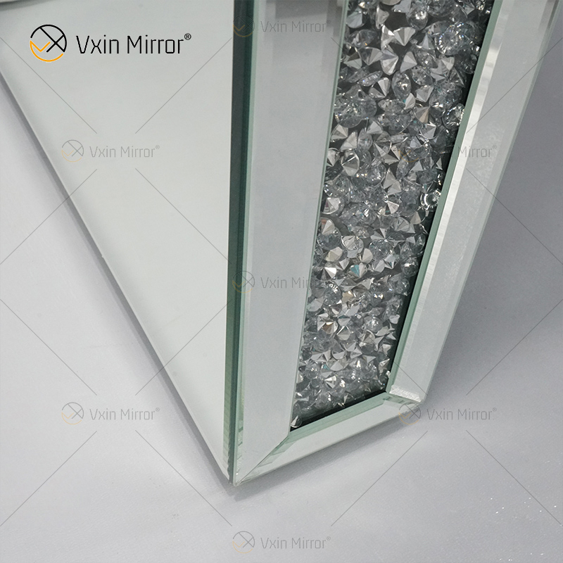 Home Decor WXF-720 Зеркальный угловой комод с измельченным бриллиантом и 2 ящиками