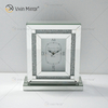 Новый заводской дизайн WXMC-080 Crystal Silver Mirror Прямоугольные настольные часы
