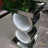 Серебряный стол LED 3d CoffeeTable Illuminated Infinity Mirror Tunnel Sparkle Mirrored O-Shaped Console Table Side Table WXF-290