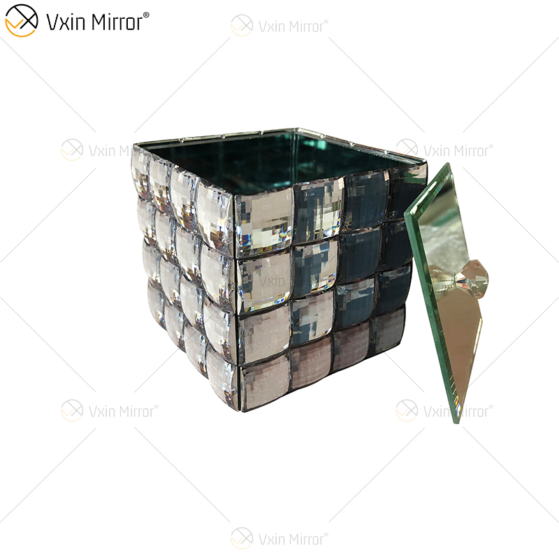 WXJB-31 VXin Home Decor Crystal Silver Glass Современная зеркальная шкатулка для драгоценностей