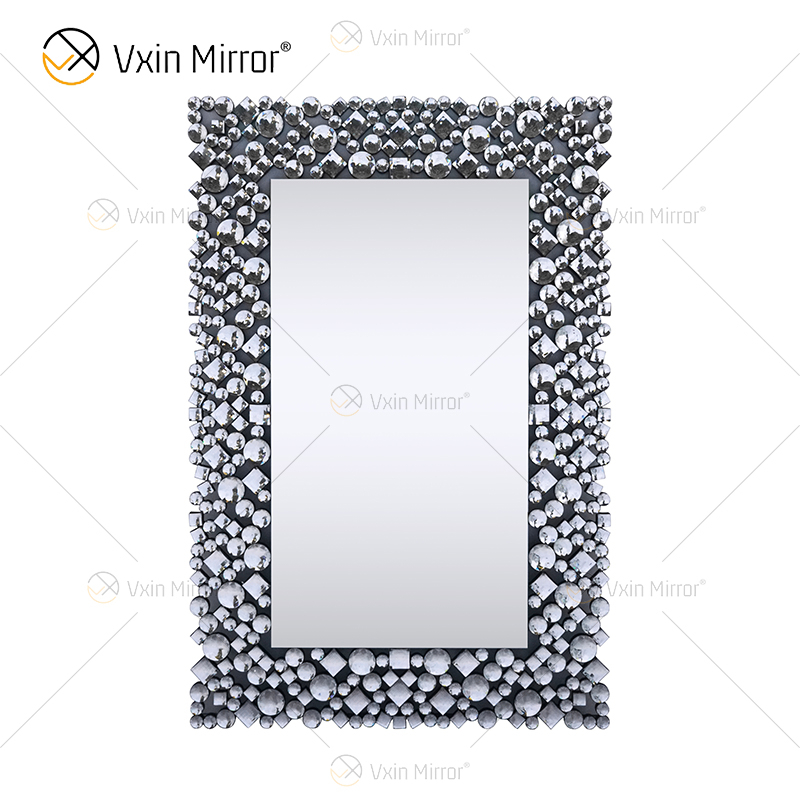 Высочайшее качество, серебристо-коричневый, 2 цвета, настенный декор WXM-1051, серебряное большое хрустальное настенное зеркало