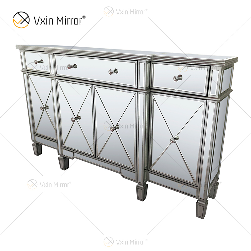 WXF-027-1 Champagne Silver Home Decor Зеркальный шкаф с ящиками Muti
