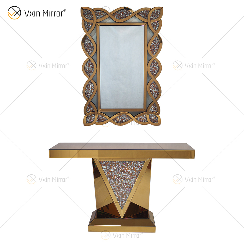 Vxin Modern Home Decor Измельченный алмазный зеркальный консольный стол Luxury