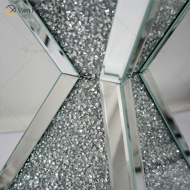 Vxin WXF-151 Square Top Mirror Decor Diamond Mirror Side Table Стеклянный зеркальный стол