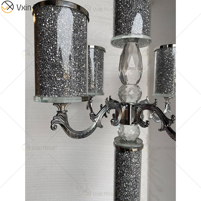 Настраиваемое имя Современный элегантный VX-09 Silver Crystal 75 Light Mirrorr Подсвечник для домашней свадьбы