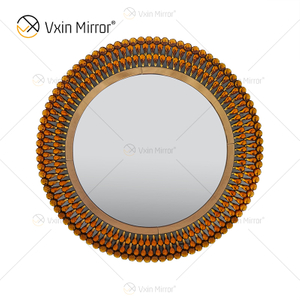 Venetian Decor WXM-1112 Настенное настенное зеркало в форме пагоды из коричневого стекла
