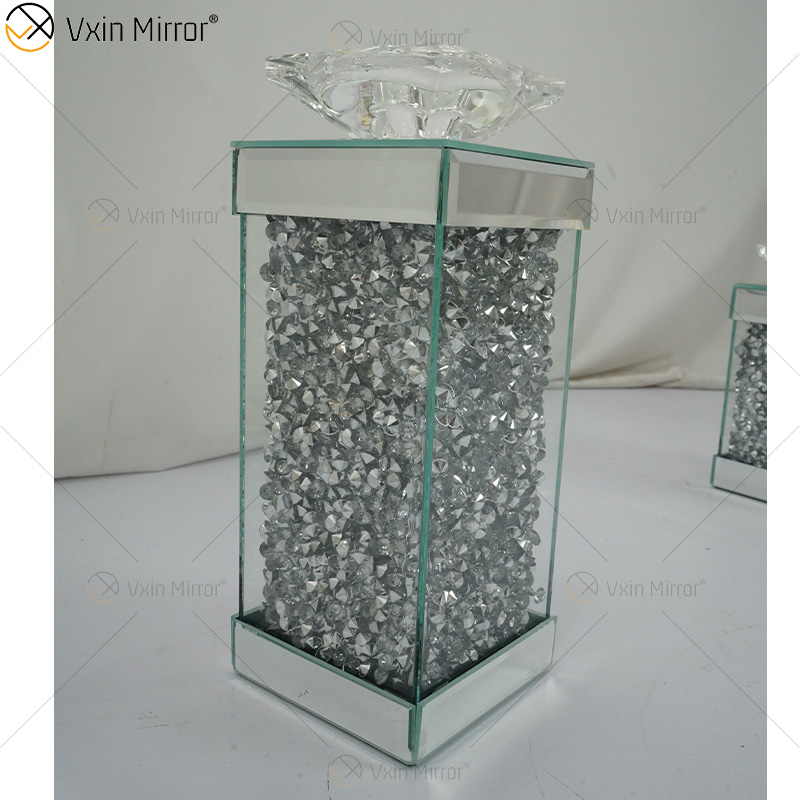 Vxin Mirror WXCH-078 Серебряные плавающие кристаллы Зеркальные канделябры Подсвечник