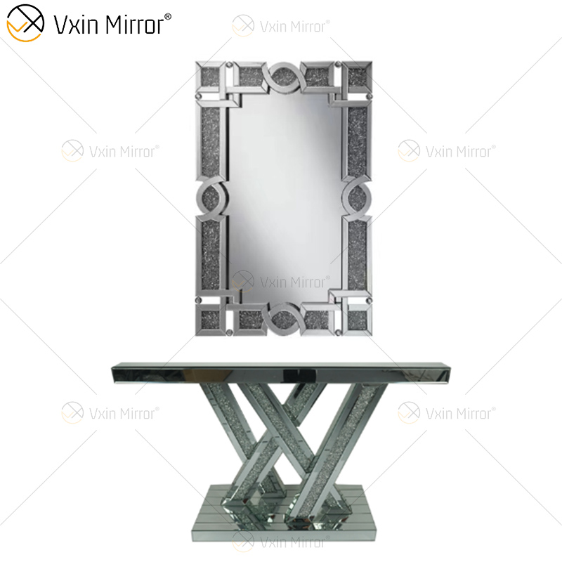 Vxin Mirror Hot Sell Silver Crystal W Дизайн Консольный стол с зеркалом Прихожая в мебели для гостиной