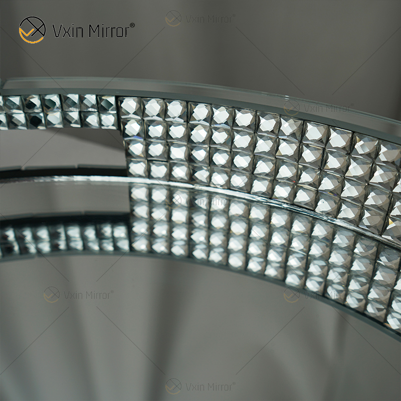 Элегантные декоративные бусины WXMT-017 Modern Crystal Silver Mirror Round Tray