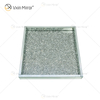 Горячие продажи WXMT-019 Modern HomeDecor Серебряный щебень из алмазного стекла Квадратные зеркальные подносы