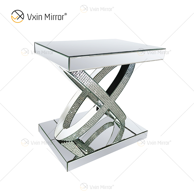 WXWF-128 Home Decor Crystal Silver Стеклянная мебель с зеркальным столиком