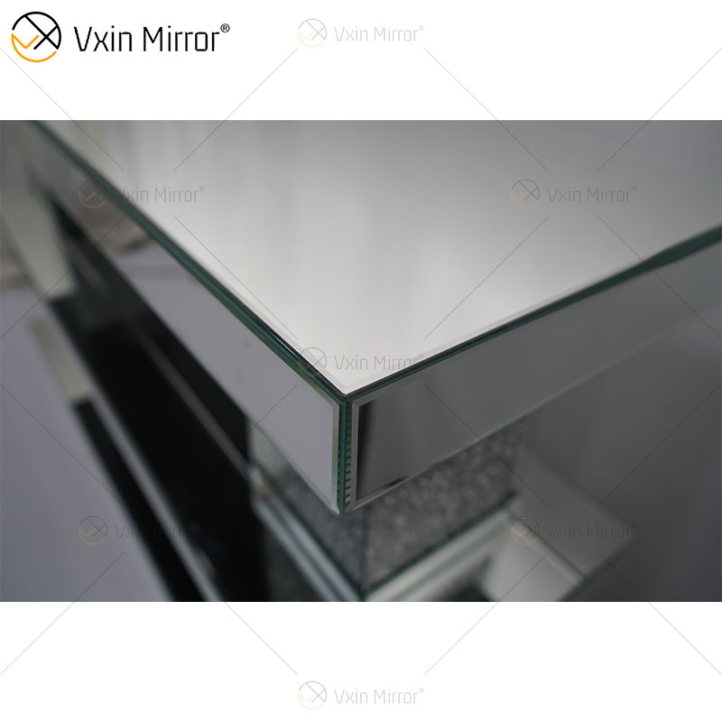 Роскошный журнальный столик прямоугольника прямоугольника мебели отраженный серебром диаманта стеклянный