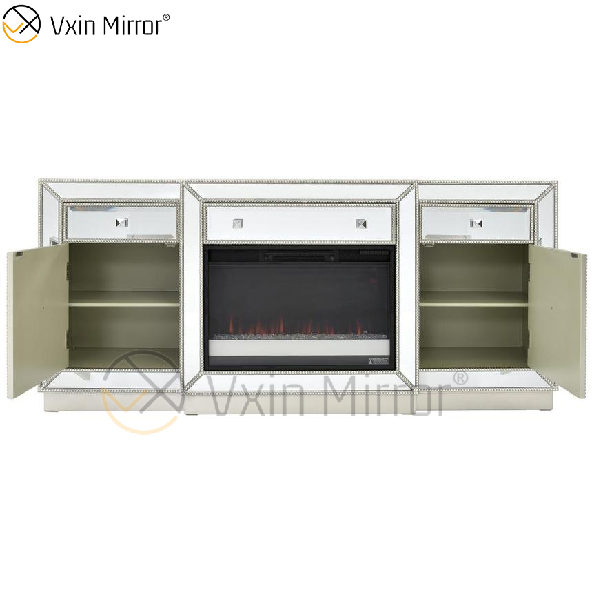 Зеркальная мебель Vxin, щебень с бриллиантами, шампанское, зеркальный камин, подставки для телевизора, подставки для шкафа с хрустальной вставкой