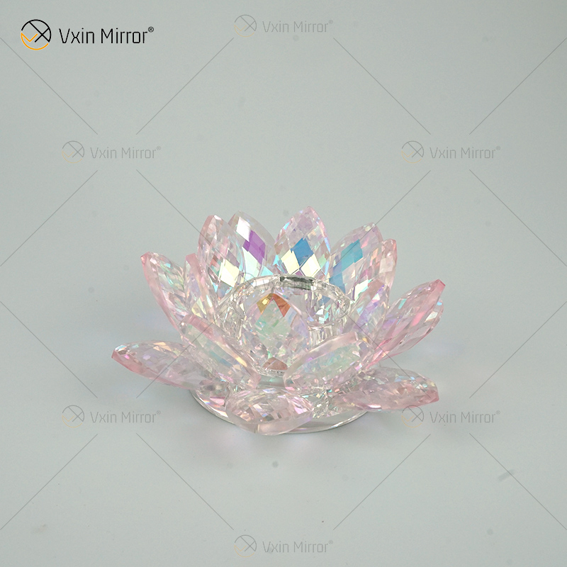 Заводская поставка Vxin Mirror Flower VX-07 Серебряный подсвечник Lotus Crystal Подсвечник