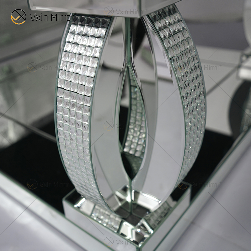 Индивидуальный приставной столик WXF-1104 Crystal Homemade Серебряный зеркальный журнальный столик