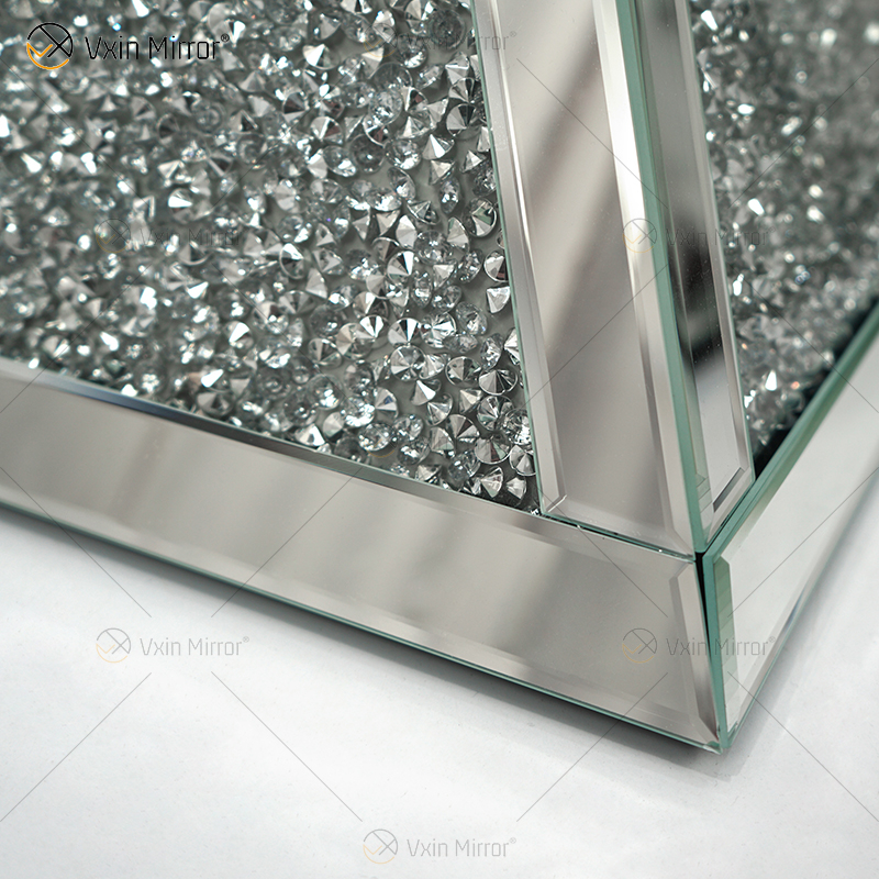 Vxin WXF-151 Square Top Mirror Decor Diamond Mirror Side Table Стеклянный зеркальный стол