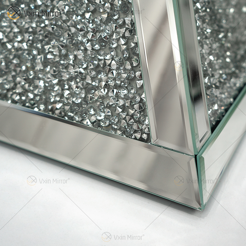 Vxin WXF-151 Square Top Mirror Decor Diamond Mirror Side Table Стеклянный зеркальный стол