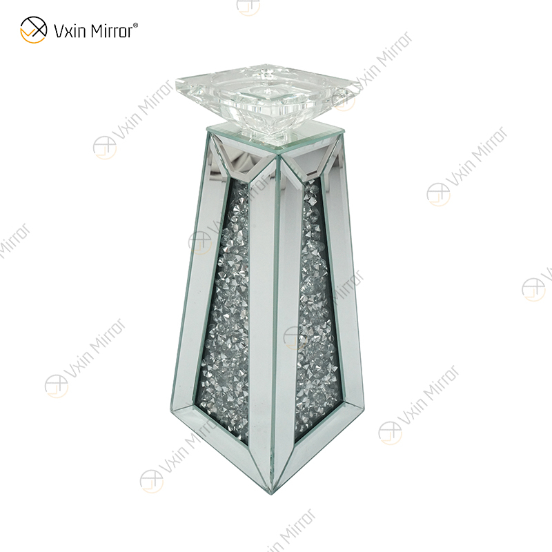 Настраиваемое имя Современный элегантный WXCH-075 Silver Crystal Mirrorr Подсвечник для домашней свадьбы