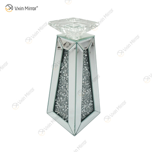Настраиваемое имя Современный элегантный WXCH-075 Silver Crystal Mirrorr Подсвечник для домашней свадьбы