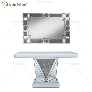 Vxin Mirror RTS Silver Роскошный хрустальный консольный стол с зеркалом Прихожая с выдвижным ящиком в гостиной Мебель в наличии