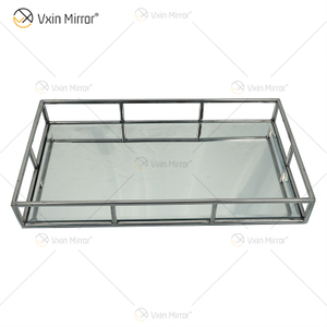 Горячее надувательство Vxin Mirror WXT-005 Современный декор Серебряный каркас из нержавеющей стали Зеркальный лоток 2 Размер