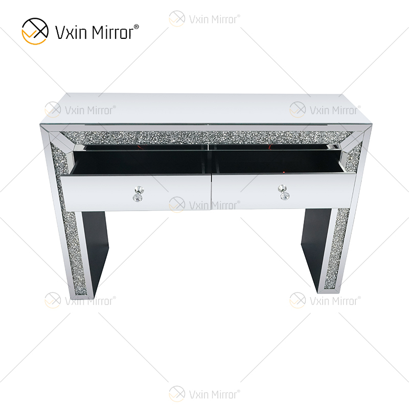 Home Decor WXF-720 Зеркальный угловой комод с измельченным бриллиантом и 2 ящиками