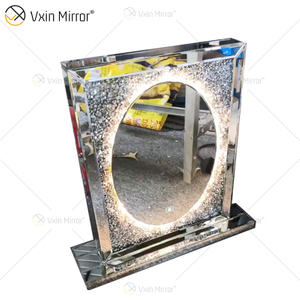 Профессиональное производство высокого качества Vxin Mirror WXM-2596 3-цветный светодиодный светильник с бриллиантами Простое стильное зеркало для макияжа с сенсорным экраном