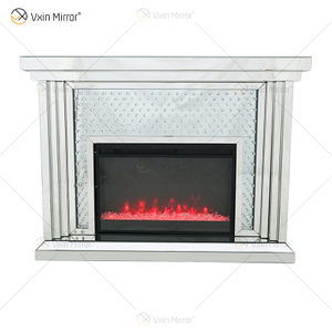 Горячая продажа WXWF-1097 Sparkle Electric LED Дробленый кристалл с хрустальной вставкой Зеркальный камин