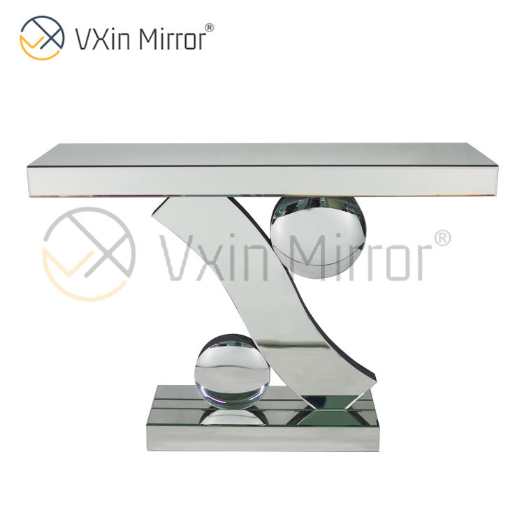 Высокое качество Custom Vxin Mirror Современная хрустальная мебель Серебряный консольный стол с настенным зеркалом