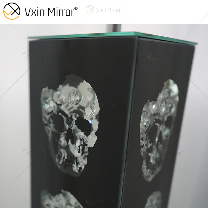 Готический стиль WXFL-027 Гостиная Серебряный хрустальный напольный светильник с абажуром для зеркальной лампы отеля