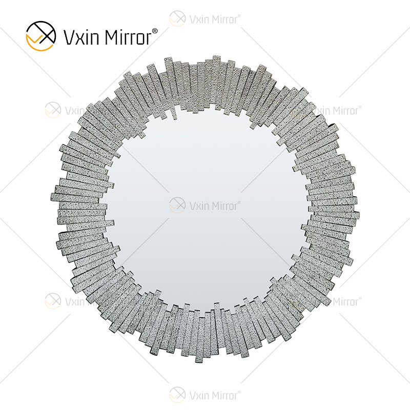Новый дизайн WXM-1131 Wall Decor Diamond Shade Silver Wall Hanging Mirror