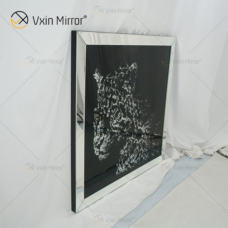 VXin WXMA-19 Домашний Декор Стеклянная Рамка Зеркальный Гепард Стены Искусства Хрустальная Фарфоровая Живопись Зеркальная Стена Искусства